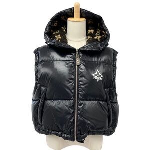 Louis Vuitton Outerwear Black White Glossy Sleeveless Puffa Jacket Monogram
